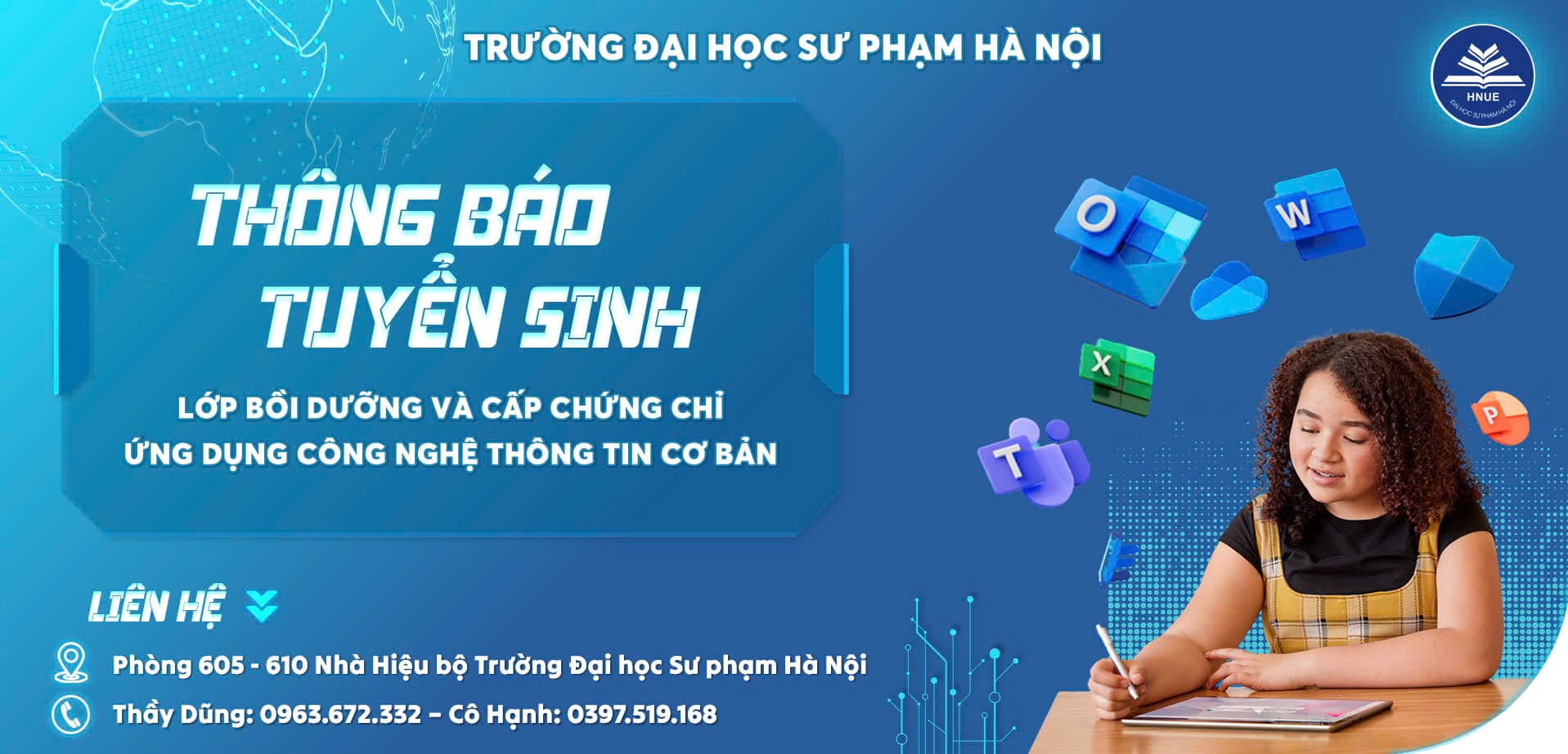 Thông báo tuyển sinh cấp chứng chỉ ứng dụng Công nghệ thông tin cơ bản